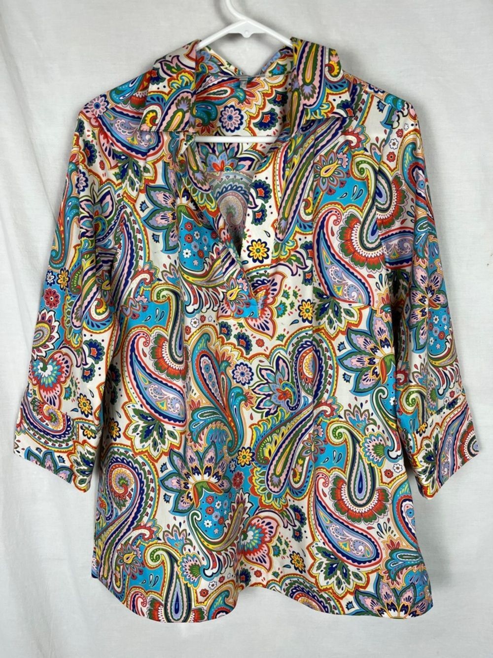 Hinson Wu Vicky Multicolored Paisley Floral Button Up Blouse